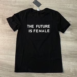 The future is female black t shirt